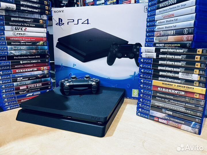 Sony PS4 slim 500gb + 400 игр гарантия 1 год