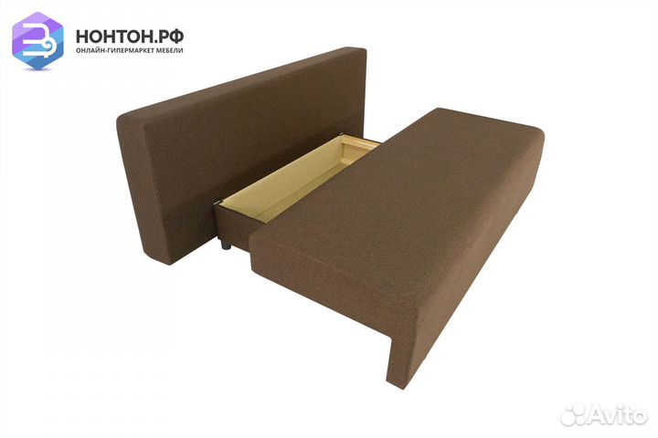 Диван еврокнижка Куба-2 коричневый / принт Париж