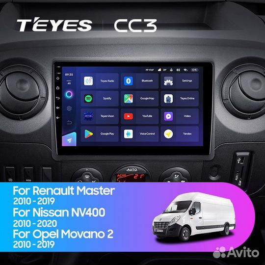 Магнитола Teyes CC3 3/32 Renault Master