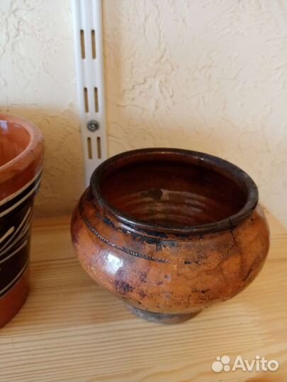 Советское глиняное кашпо