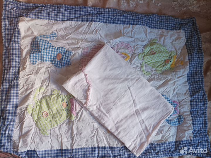 Детское стёганое одеяло, 122/80 + пододеяльник