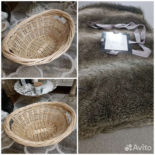 Корзина 60см Плед меховой 150-180см