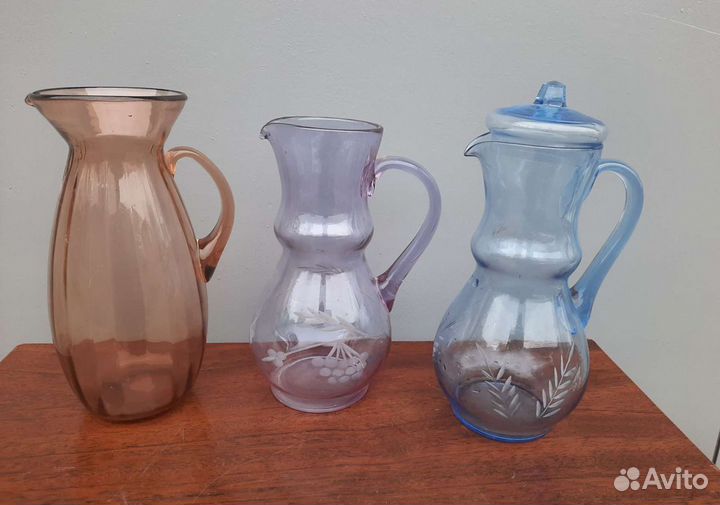 Графины цветное стекло времен СССР