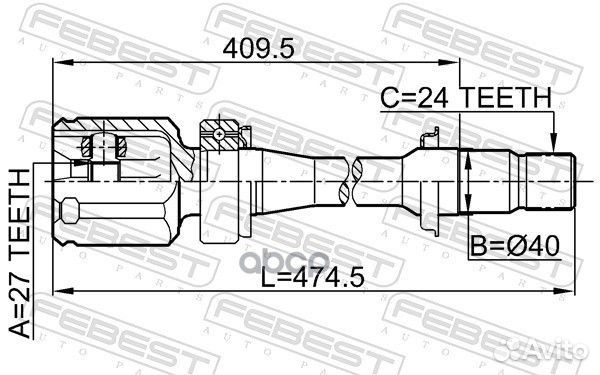 ШРУС внутренний правый к-кт Toyota Rav 4 2.0D 01