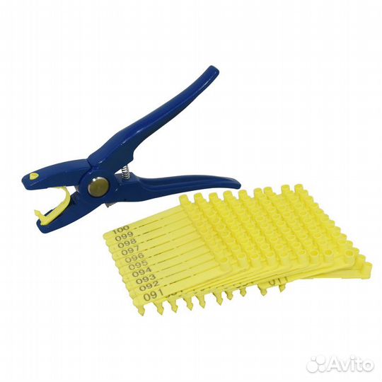 Ушные бирки для домашнего скота с номером, 100 шт