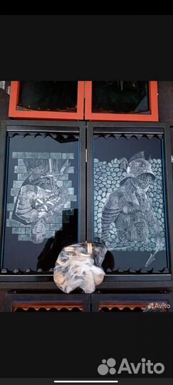 Нарды ручной работы - под стеклом