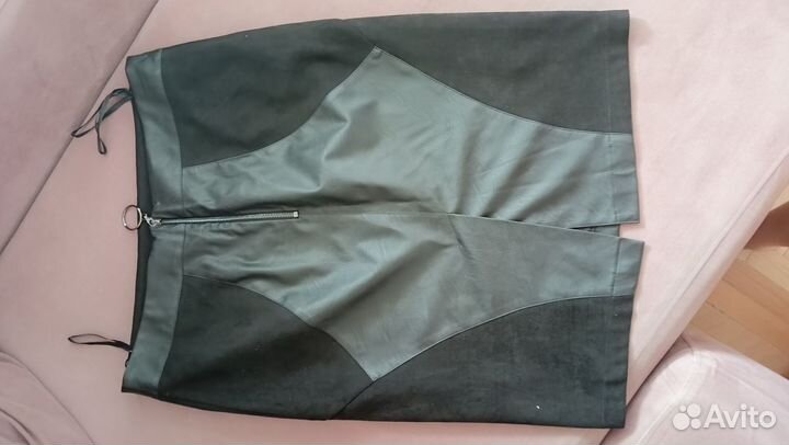 Кожаная юбка натуральная 52