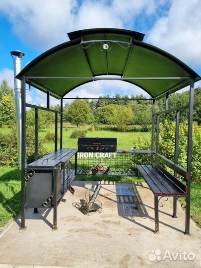 Мангал с печкой под казан