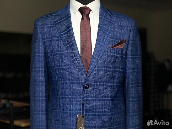 Мужской классический костюм. Прямой синий