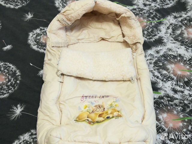 Конверт зимний на овчине в коляску