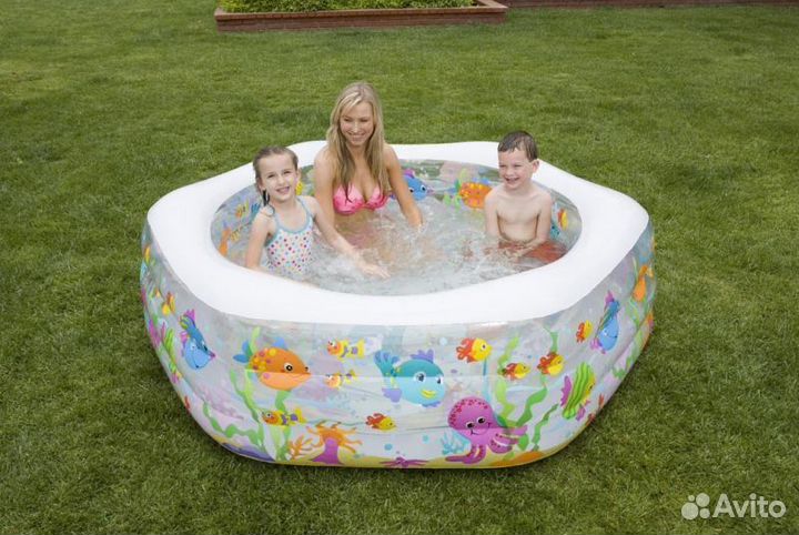 Бассейн детский c надувным днном intex 191*61 см