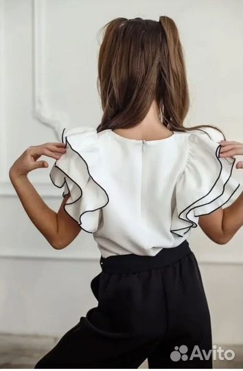 Блузка для девочки школьная 128 см