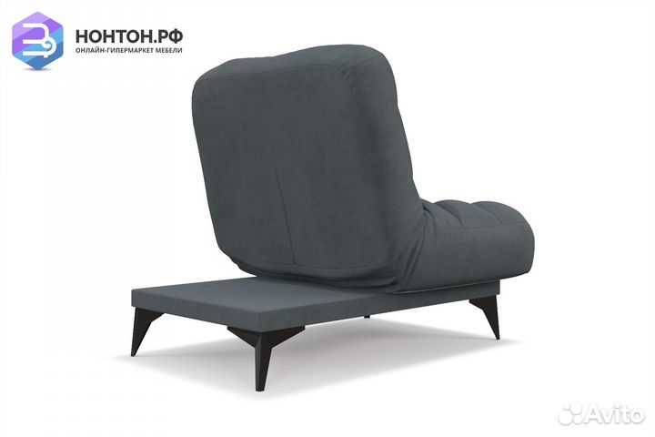 Кресло клик-кляк Арно велюр серо-синий