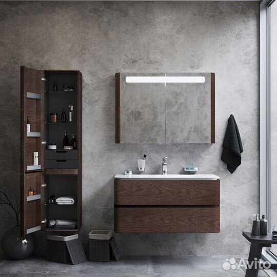 Зеркало-шкаф Am.Pm Sensation 100 табачный дуб