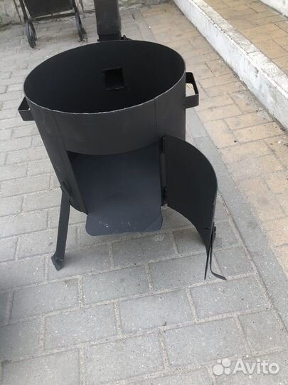 Казан чугунный 12л с печкой трубой