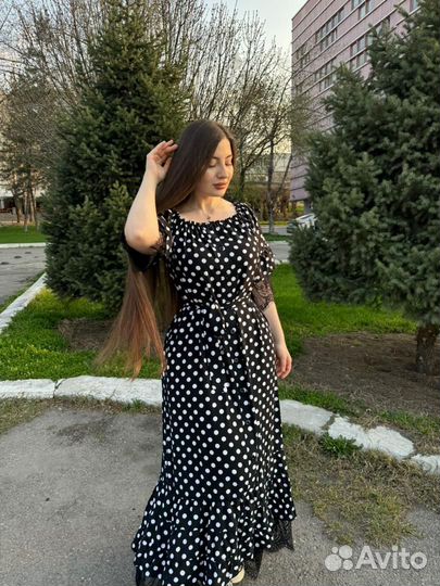Платье халат длинное