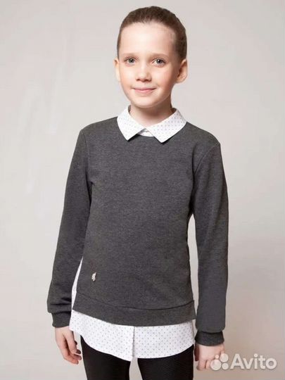 Блузка, серая, 152