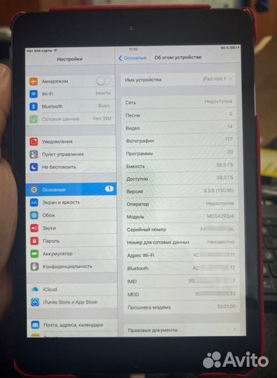 iPad mini 1 wifi + SIM (cellular)