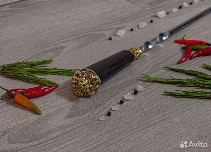 Шампур - Лев (объемная ручка)