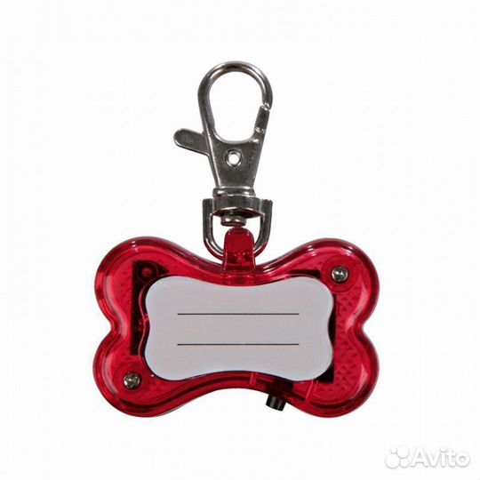 Светодиодный брелок-адресник для собак Косточка