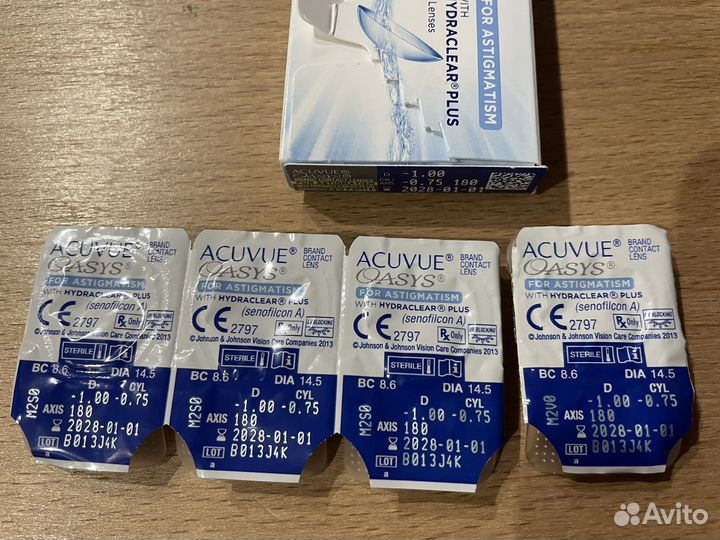 Линзы acuvue oasys astigmatism -1.00 -0.75 180