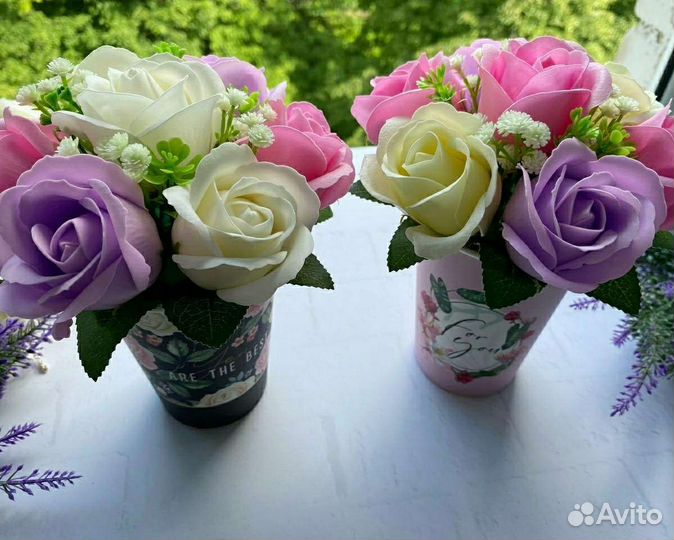 Букет из мыльных роз