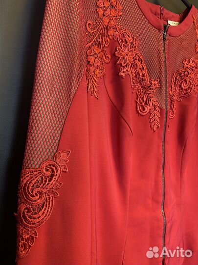 Платье женское на молнии 42 44 красное