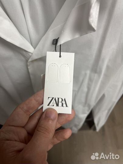 Мужская рубашка белая zara