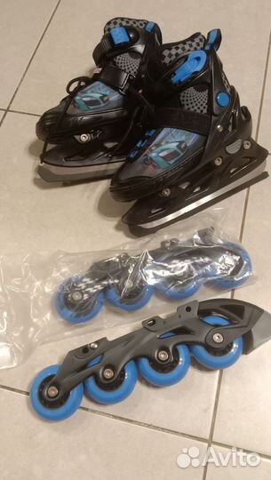 Коньки+ролики rush action р.29-32
