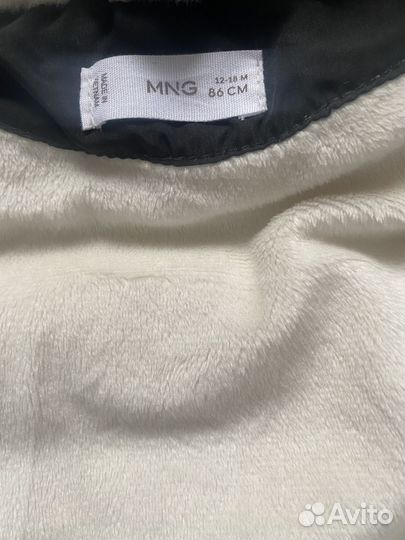 Куртка детская Mango Kids 86 чёрная тёплая