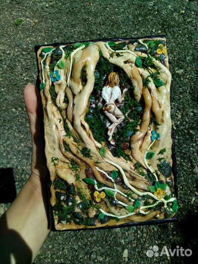 Ежедневник из полимерной глины и кожи