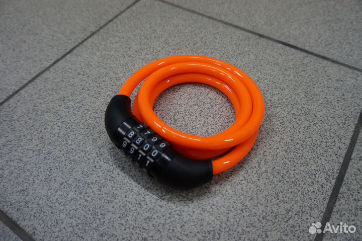 Противоугонный кодовый трос TopRace12х1200мм неон