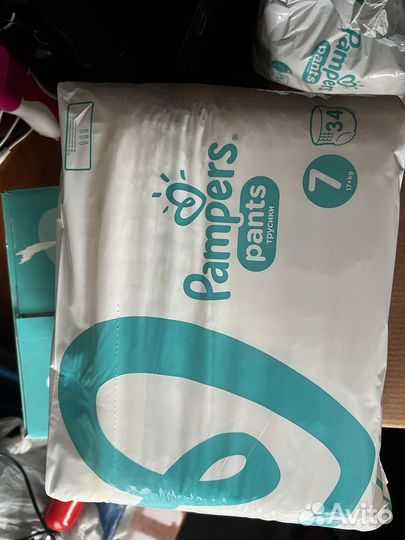 Целая упаковка 34 штуки pampers 7 (17+кг)