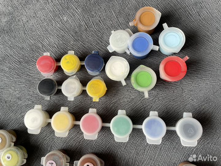 Краски от картин по номерам 98шт бронь