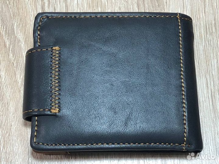 Кошелёк мужской кожаный. Чёрный, новый