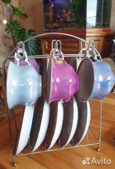 Кофейный набор перламутровый фарфор