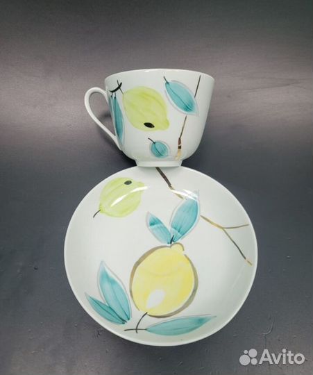 Большая чайная пара Лимон гигант Дулево