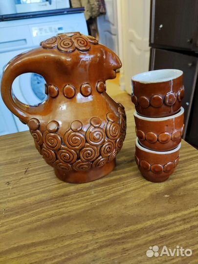 Кувшин с рюмками керамика