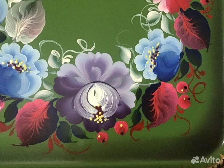 Поднос ручная роспись времён СССР