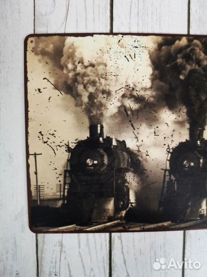 Табличка декор на стену ретро поезда