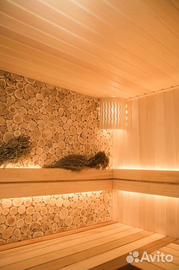 Баня на дровах с бассейном и мангалом