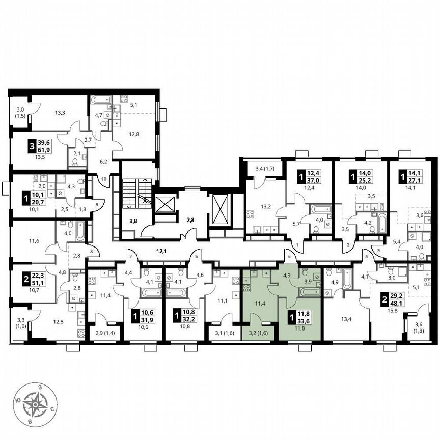 1-к. квартира, 33,6 м², 4/18 эт.