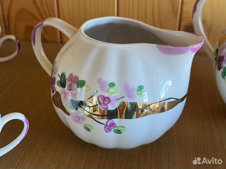 Сервиз чайный Дулево Багульник - Сирень фарфор 1с