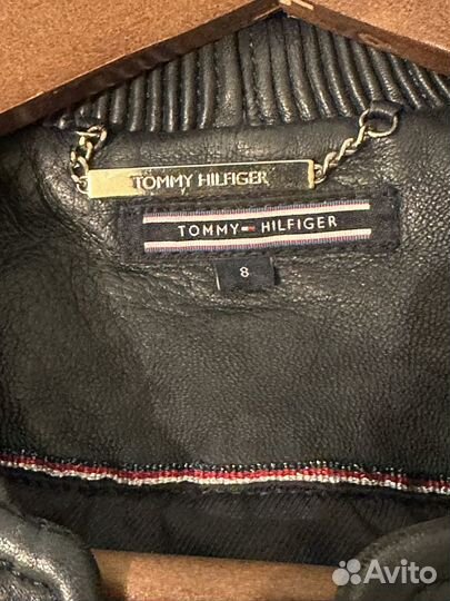 Кожаная куртка tommy hilfiger женская