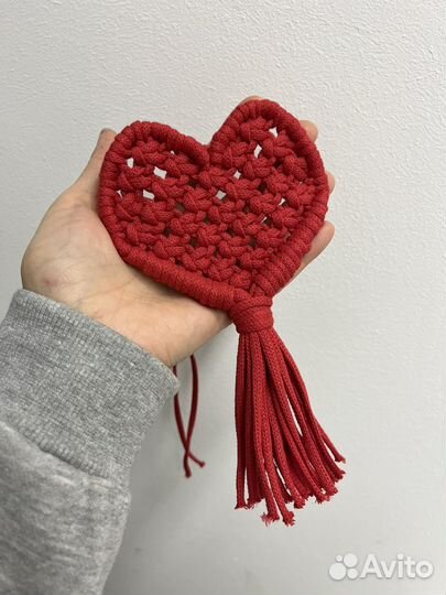 Сердечки плетёные макраме