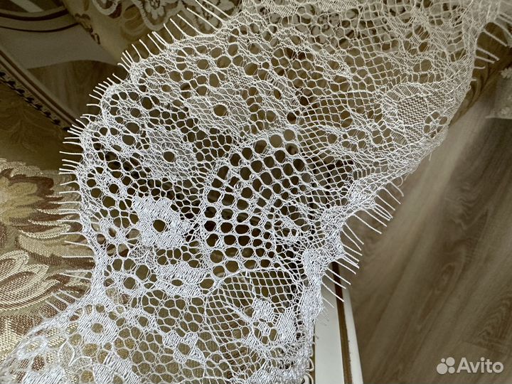 Шантильи нежное кружево белое черное купон 3 м