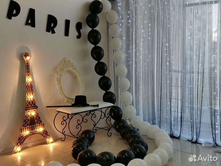 Эйфелева башня светящаяся из дерева