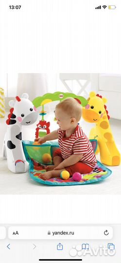 Развивающий коврик центр fisher price