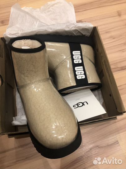 Ugg clear black/natural силиконовые непромокаемые