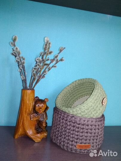 Вязанные корзиночки
